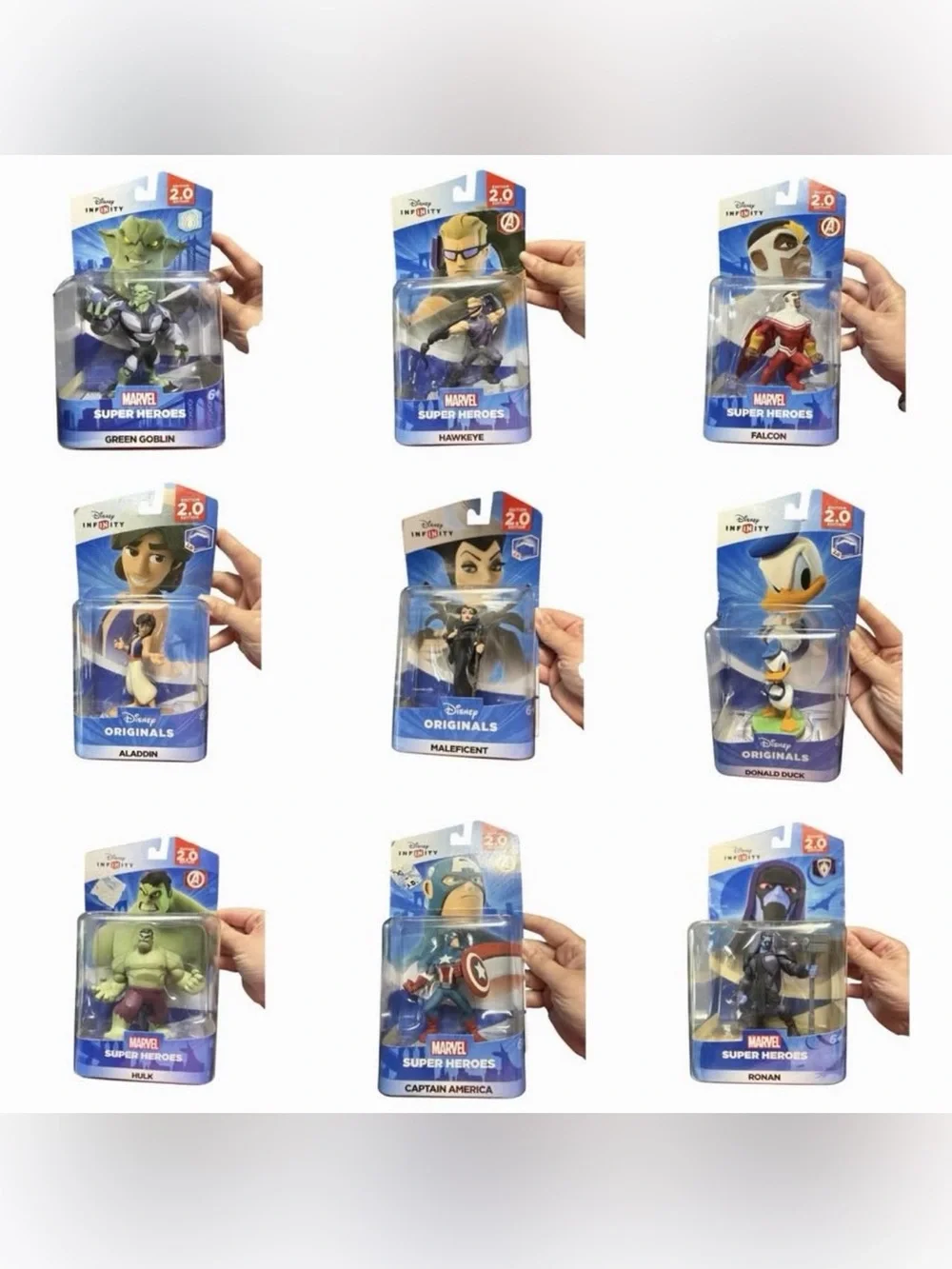 Disney Infinity 2.0 Bundle Lot of 9 Figures Hulk Captain America Donald Aladdin
